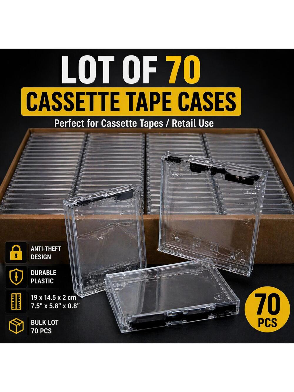 70 Pcs Alpha Security Products AVM476BRF Blu-Ray Clamshell RF Case Clear Durable